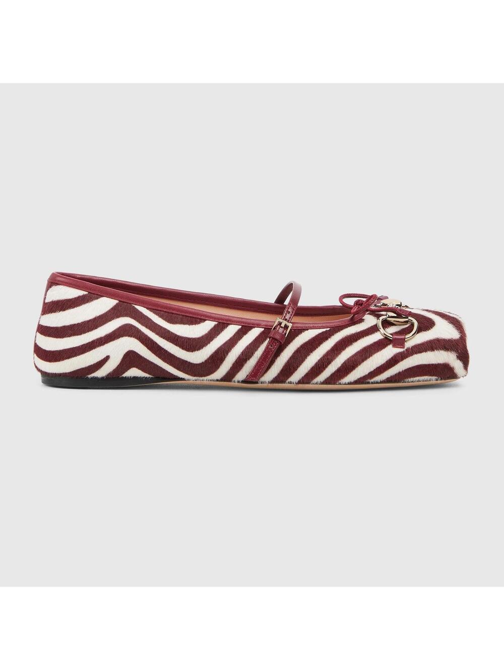 Gucci Horsebit Calf Hair Ballet Flats